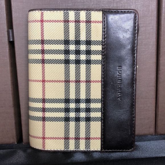 BURBERRY Nova Check Compact Dark Brown Leather and Canvas Kisslock Wallet - Picture 17 of 17